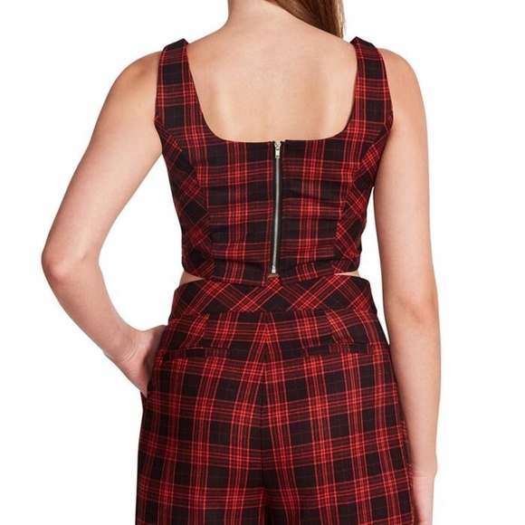 Steve Madden Red and black Plaid Crop Top  Christmas Holiday - Picture 2 of 3